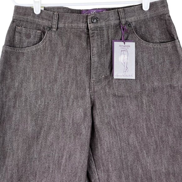 Gloria Vanderbilt Women's Classic Fit Brown Jeans Sz 14S Amanda Tapered Leg NWT - Picture 3 of 12